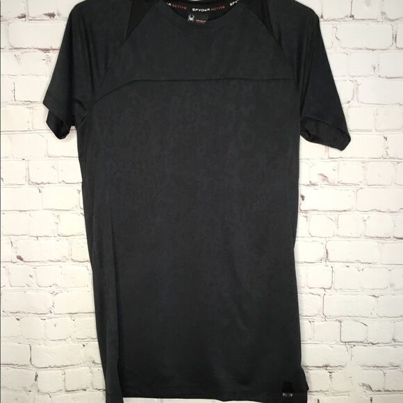 Spyder Men's Active Short Sleeve Tee‎ T-Shirt ProWeb Microfleece Black Size M. - Picture 4 of 8